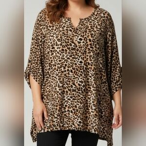 🌼Isabella Rodriguez Animal Print Blouse Pit 28 L31